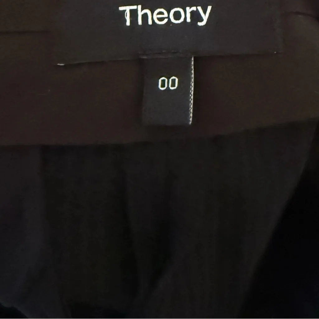 Theory Slim Crop Navy Seer Sucker Suit Pants Size 00 26X25 - Image 5