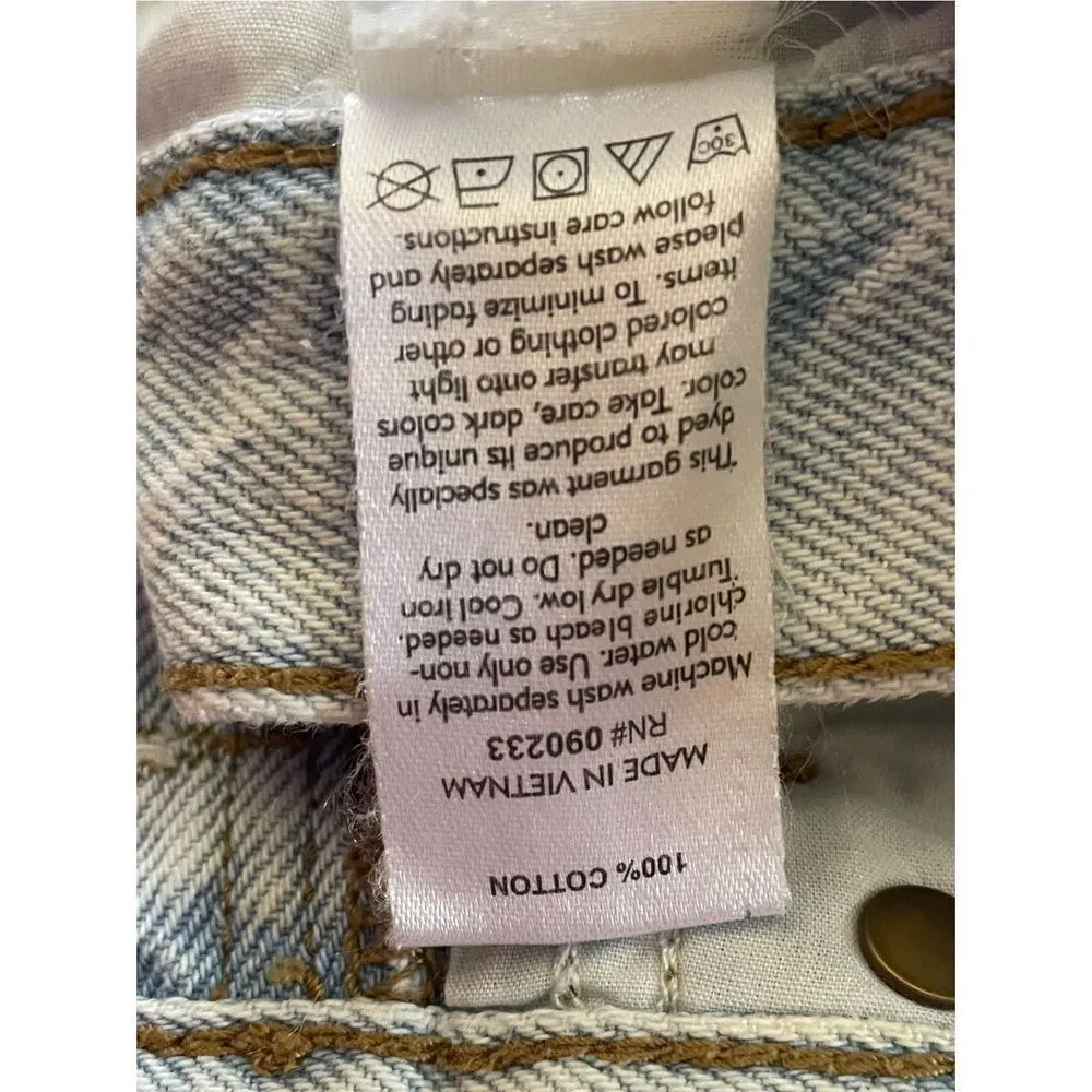 Pacsun Women's Mom Jeans Two Tone Cut and Sew Frayed High Rise Tapered Size 26 - Image 5