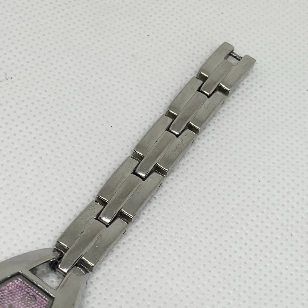 lei women silver tone watch 18mm purple dial quartz analog up to 7” running - Image 4