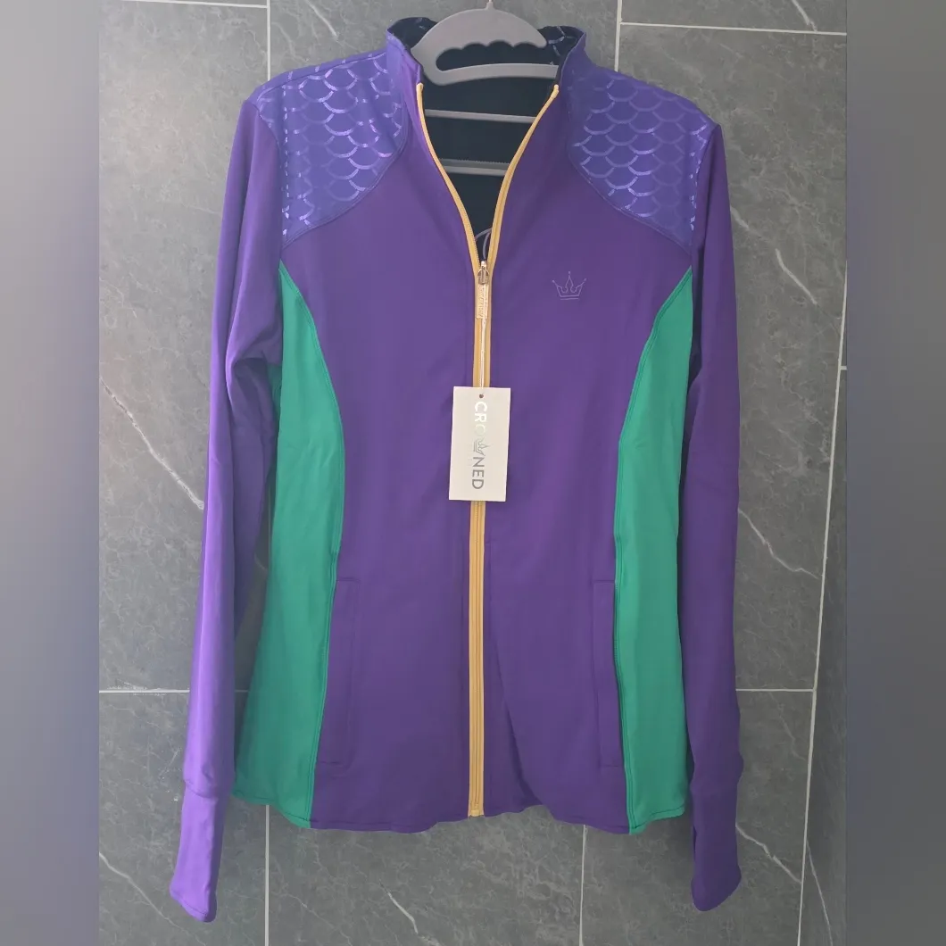 NWT Crowned Athletics Mermaid Princess Purple Dragon Reversible Jacket Medium - Image 6