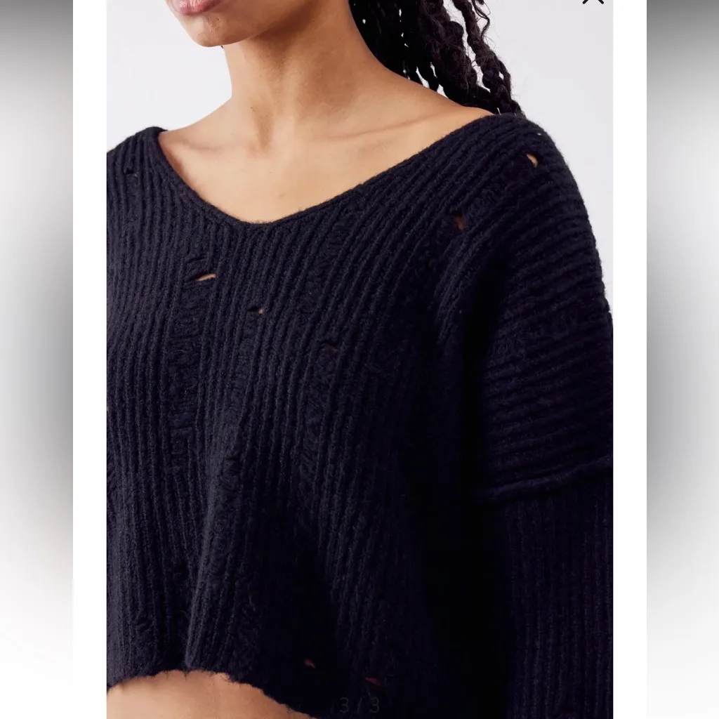 BDG Black V-Neck Women's Sweater - Image 4
