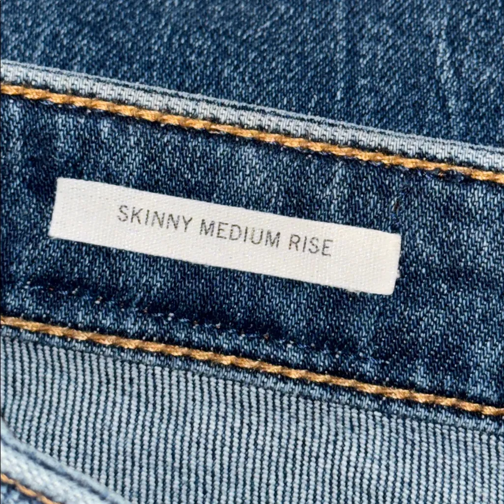 Bershka Mid Rise Distressed Skinny Jeans Stretch Cotton Denim Women’s 4 - Image 9