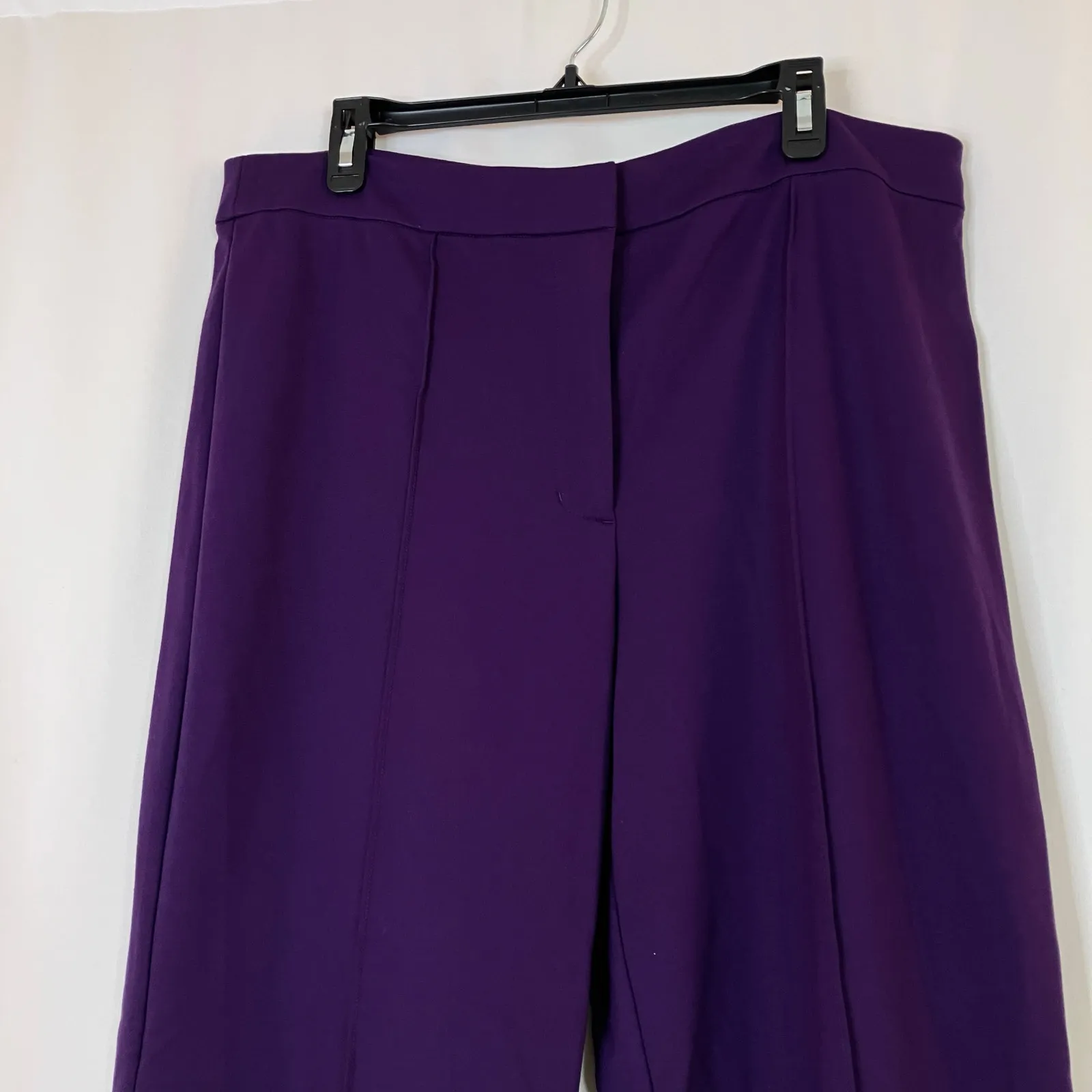 Worthington | Pintuck Flare Mysterious Purple Dress Pants NWT Womens 16 PETITE - Image 2