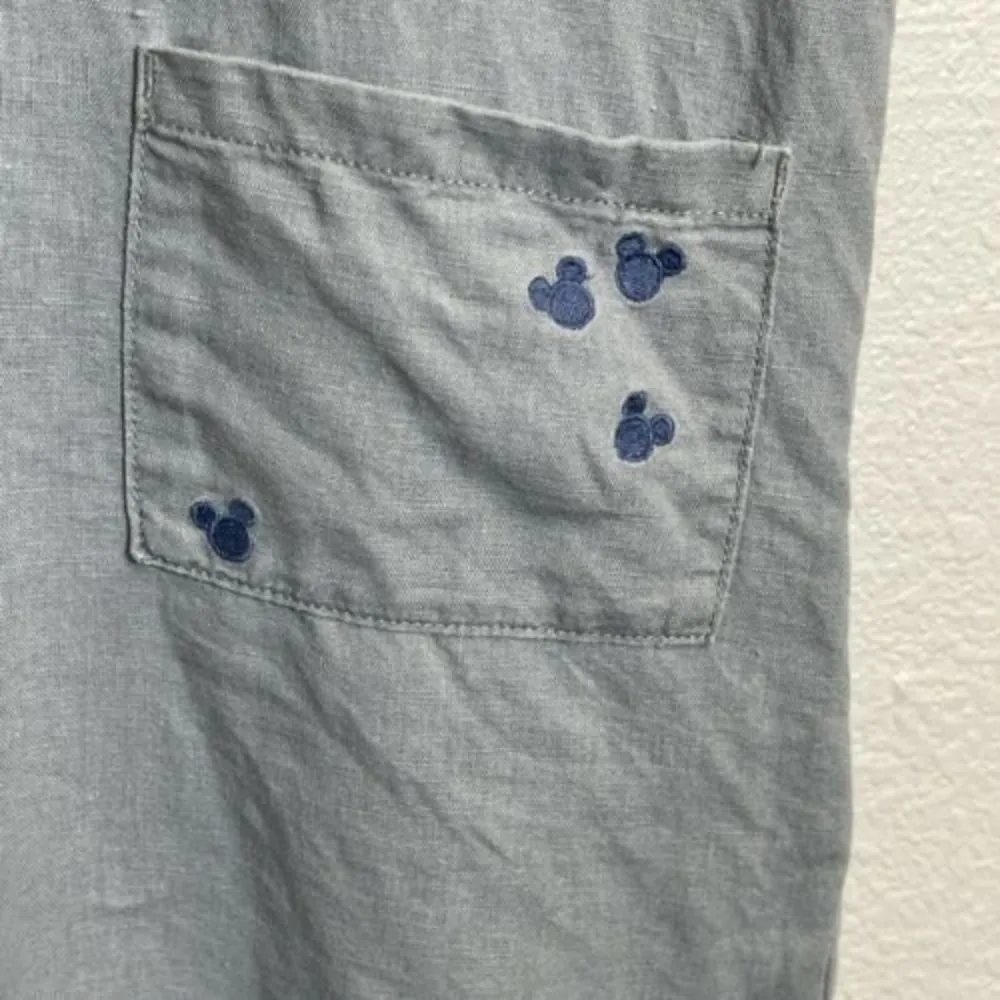 Junk Food x  Mickey Logo Romper Womens Size S Embroidered Linen‎ Blend - Image 3