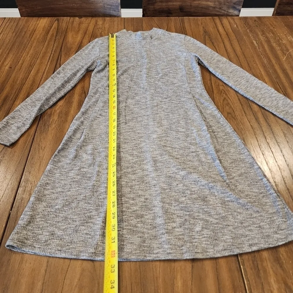 Madewell Cityblock Mock Neck knit long sleeve Mini  sweater Dress gray S fall - Image 14