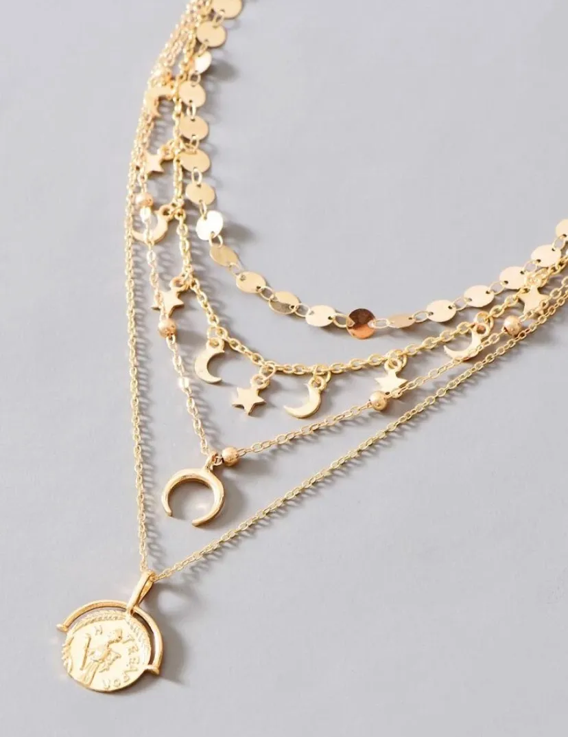 Boutique Star Layered Chain Necklace - Image 3