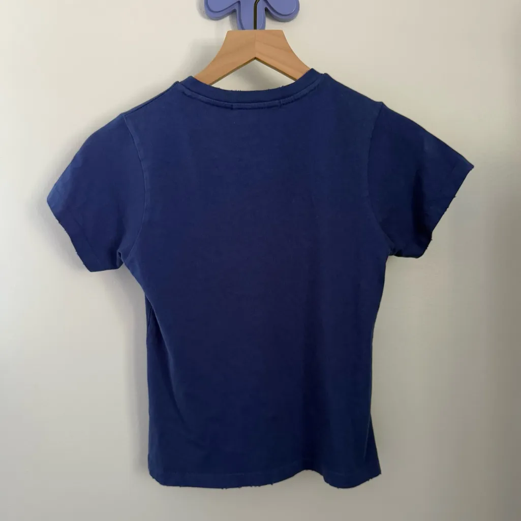 Daydreamer XS Having a Ball Vintage Tee Cherry Detail Royal Blue Distressed - Image 5