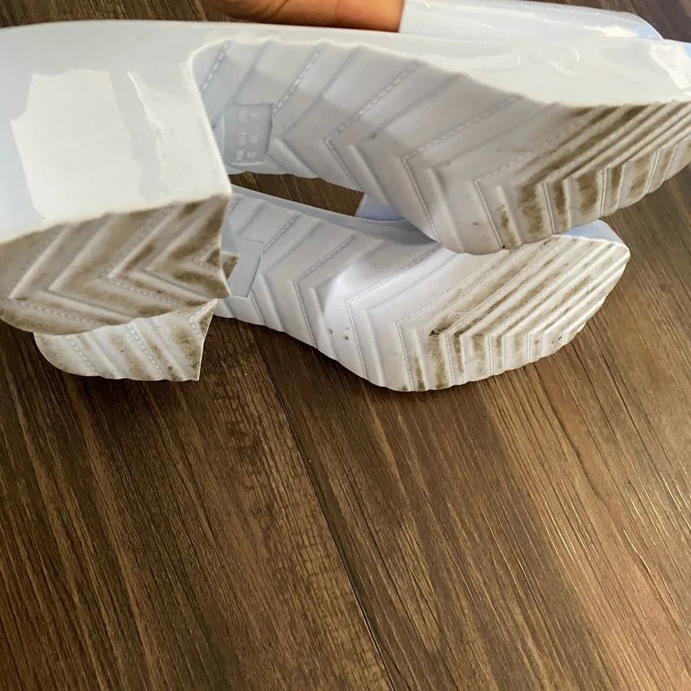 Wild Pair  sz 8 light blue‎ chunky open toe slides sandals - Image 3