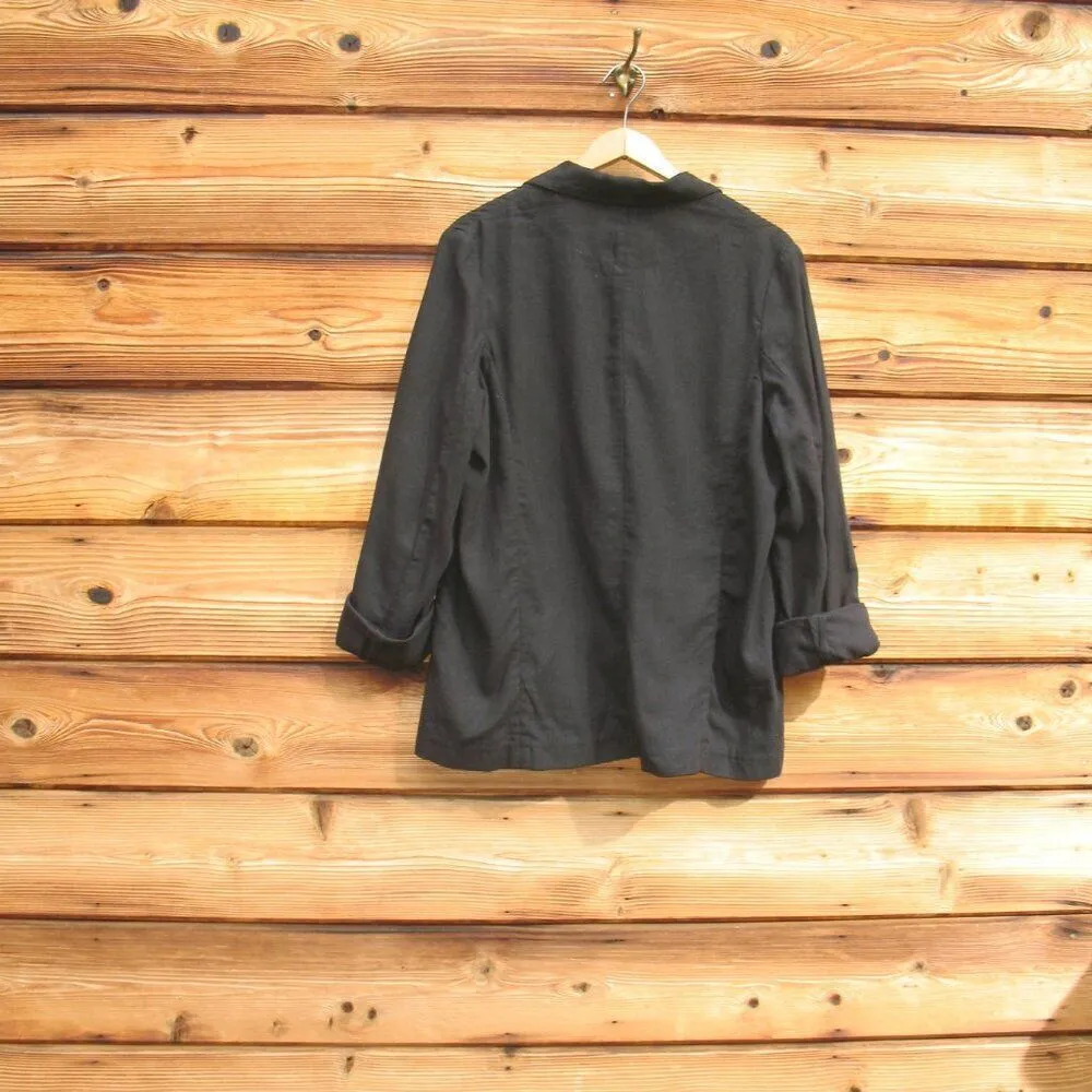 Cleobella Black Linen Blend Oversize Blazer Jacket - Image 5