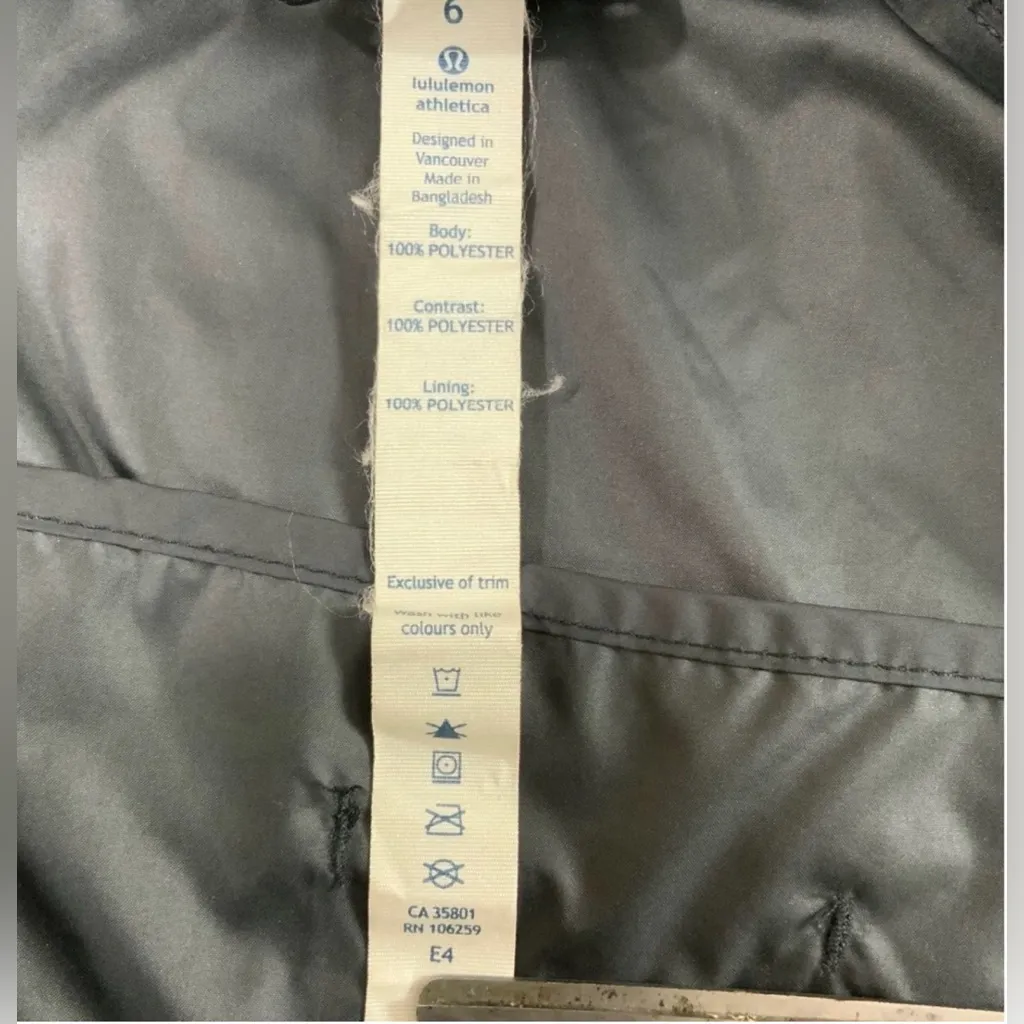 Lululemon Miss Misty Pullover Jacket Size 6 Black Water Resistant EUC - Image 11