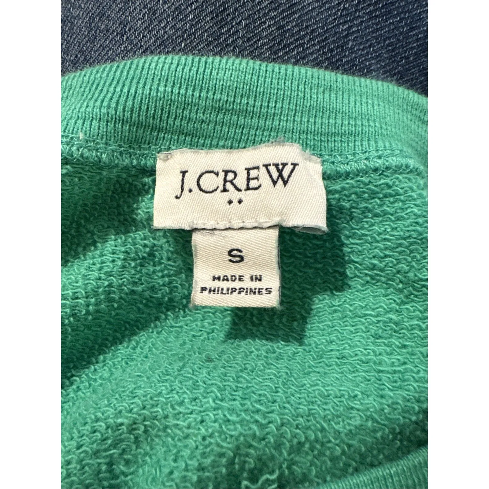 J.Crew Green “Vacation” Graphic Sweatshirt Green Sz Small Long Sleeve Cotton - Image 2