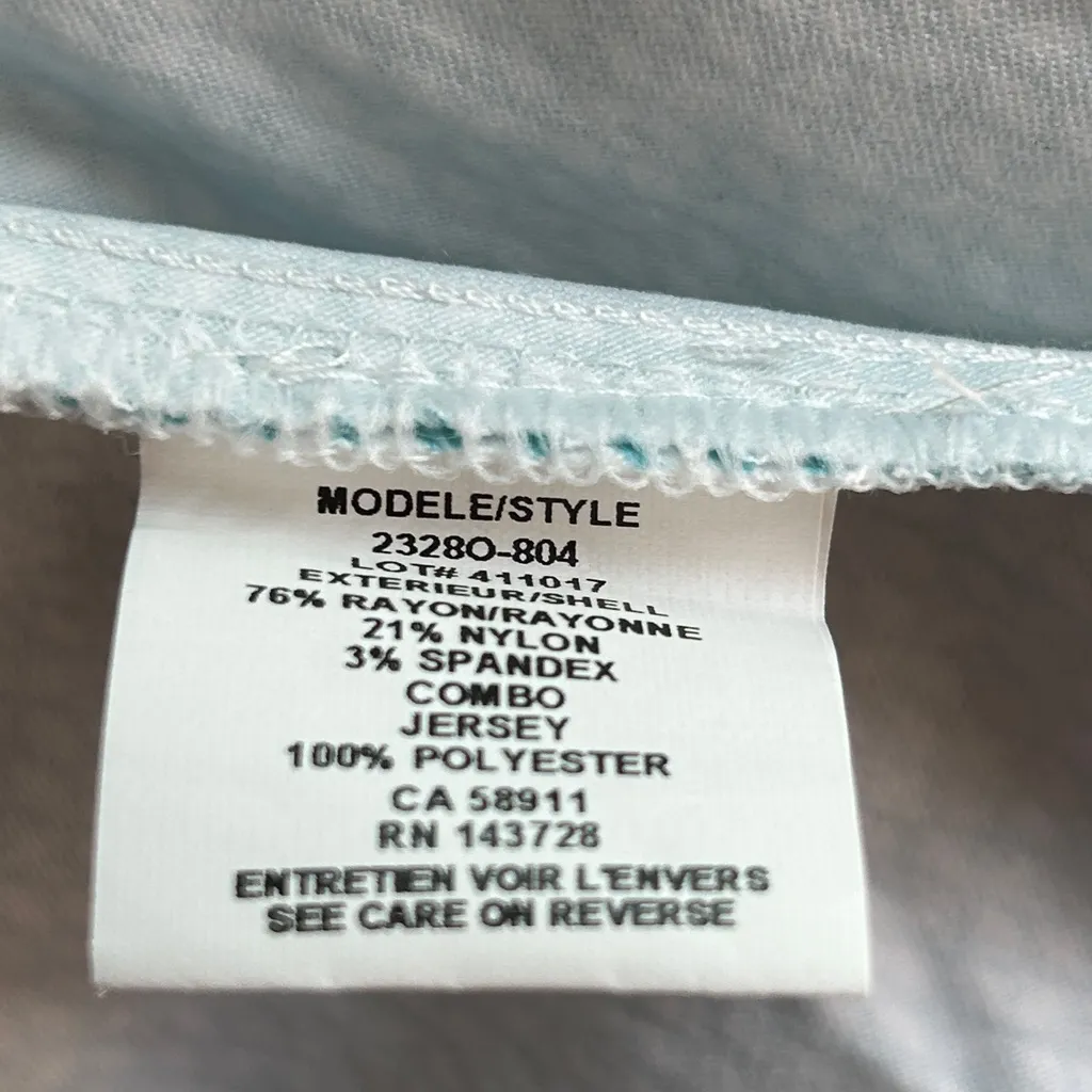 NEW Tribal‎ Women's Teal White Geometric Pattern Pull On Skort - Image 7