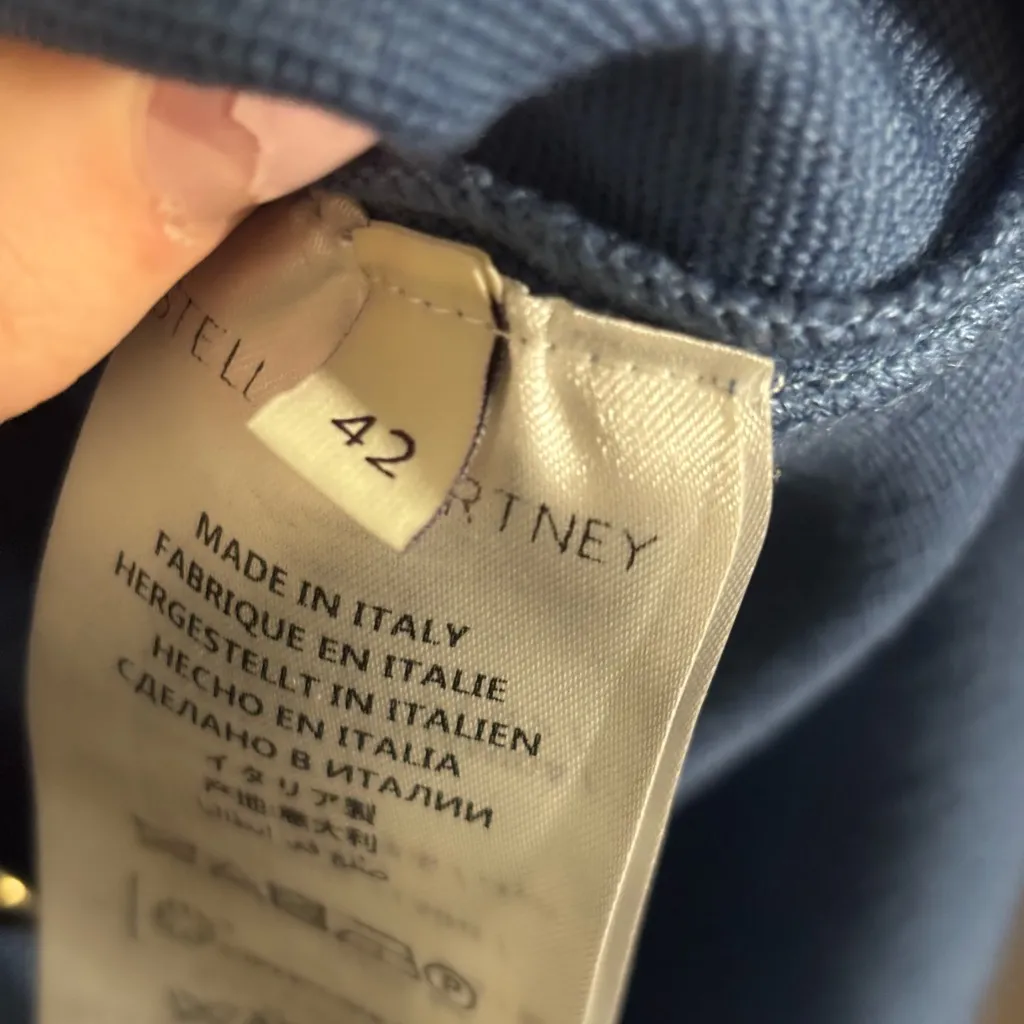 Stella McCartney Blue Peplum Zipper jacket size IT 42 US 6 EUC - Image 4