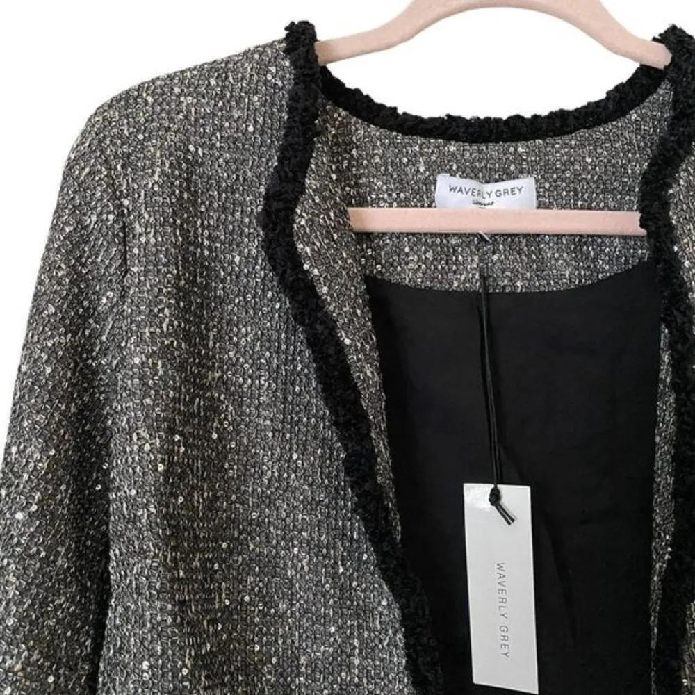 WAVERLY GREY Liberant Sequined Blazer NWT‎ Silver - Image 6