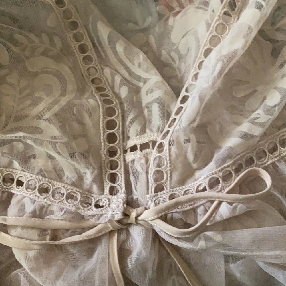 ✨ SHEER LACE VELVET KIMONO ✨ Size L - Image 6