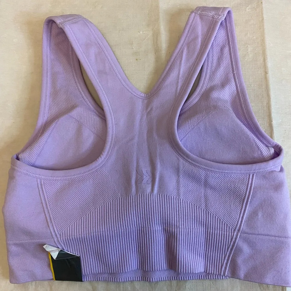 All in Motion Lilac Sports Bra Wireless Halter Straps Sz S NWT Nylon Blend - Image 2