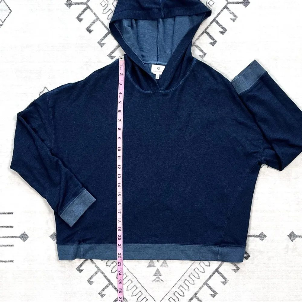 Merra Cross Back Hoodie Pullover in Navy Medium - Image 4