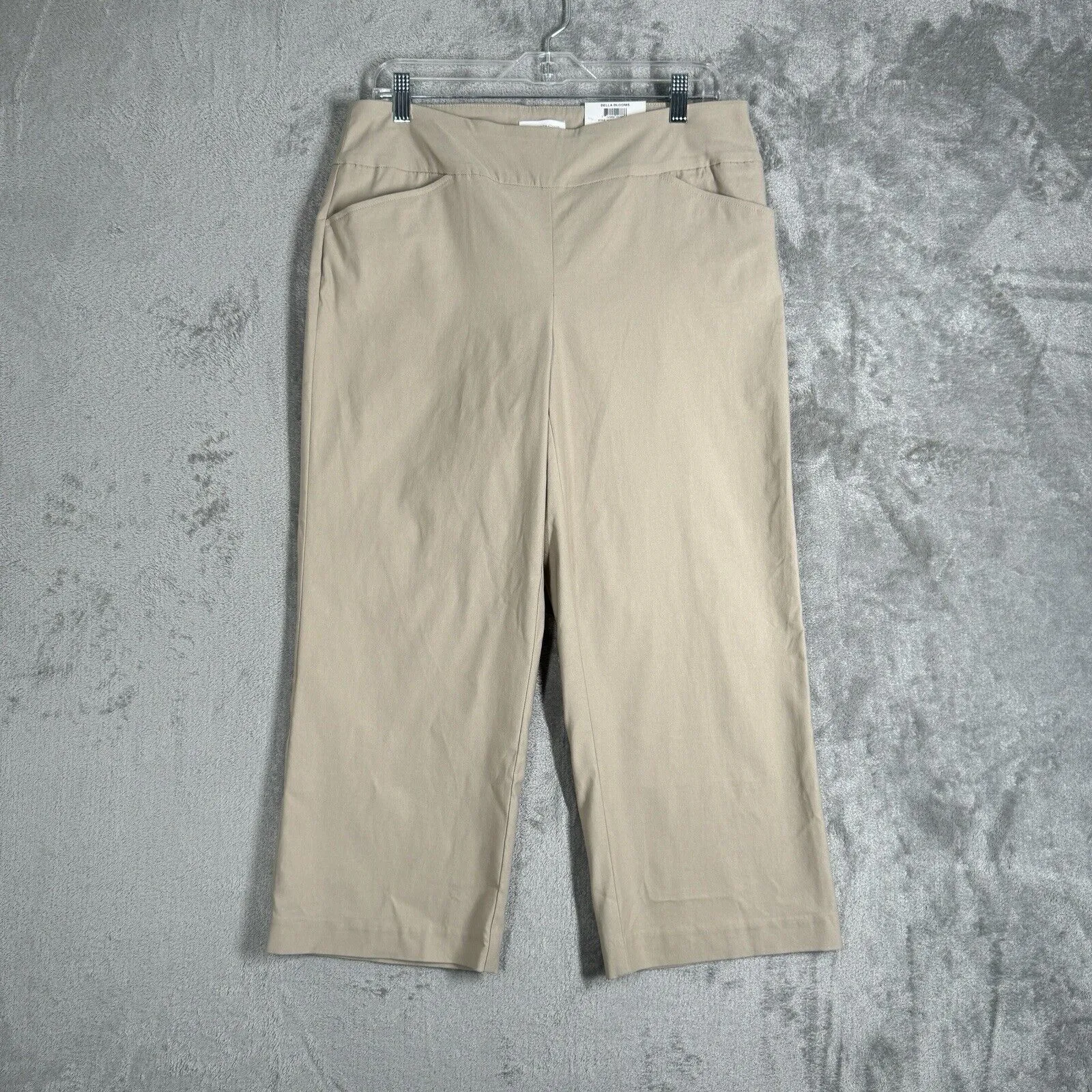 Charter Club Pants Women 12 Tan Wide‎ Leg Bella Blooms Casual Neutral Minimalist - Image 2