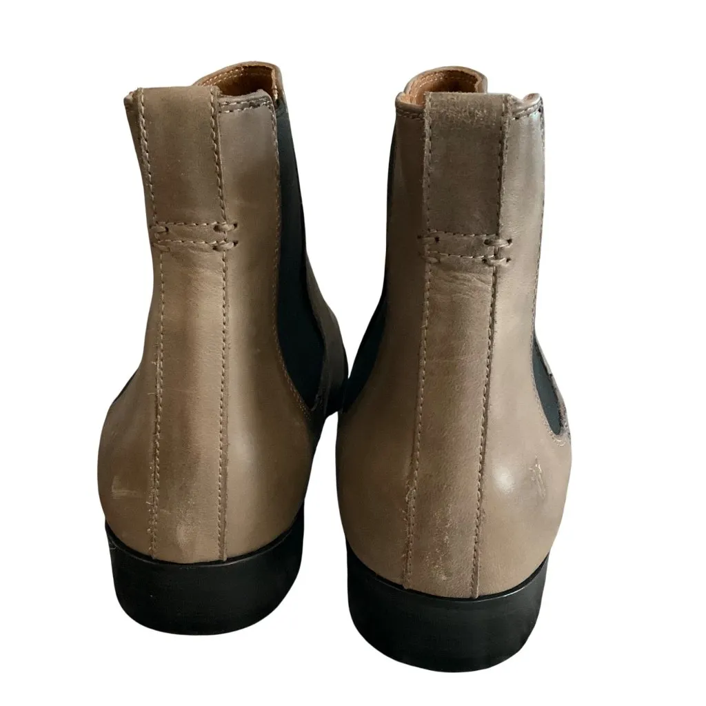 FRYE Chelsea Boots Grey taupe Leather Classic western country minimalist size 11 - Image 6