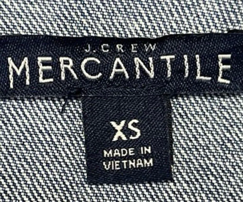 J.Crew Women's Blue Denim Long Sleeve Stretch Button Down Crop Jean Jacket Sz XS - Image 3