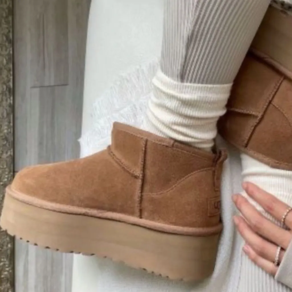 UGG Ultra Mini Platform Boots Chestnut - Image 3