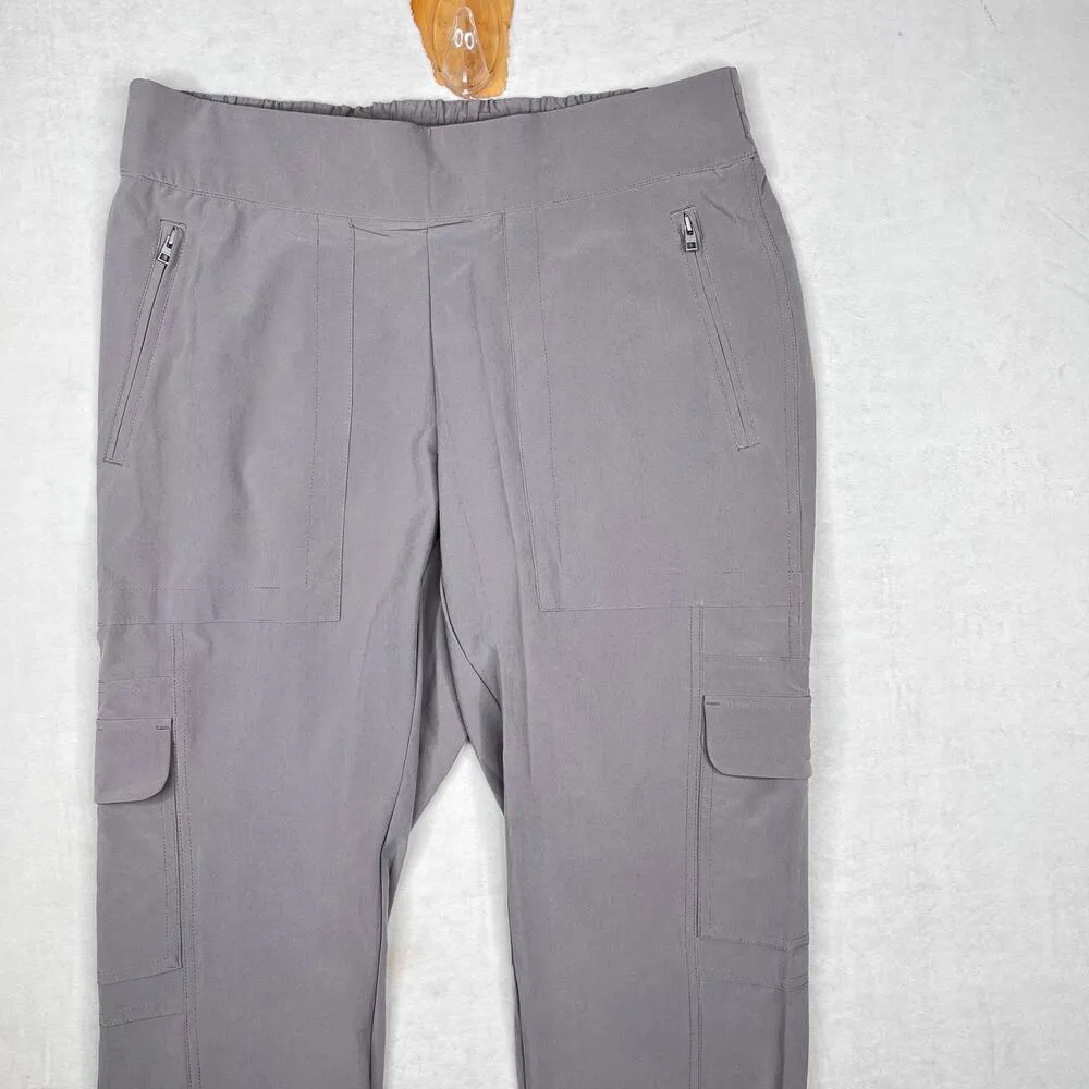 Athleta Chelsea Cargo Pant Jogger Women’s Size 10 Petite gray Zipper Pockets - Image 8