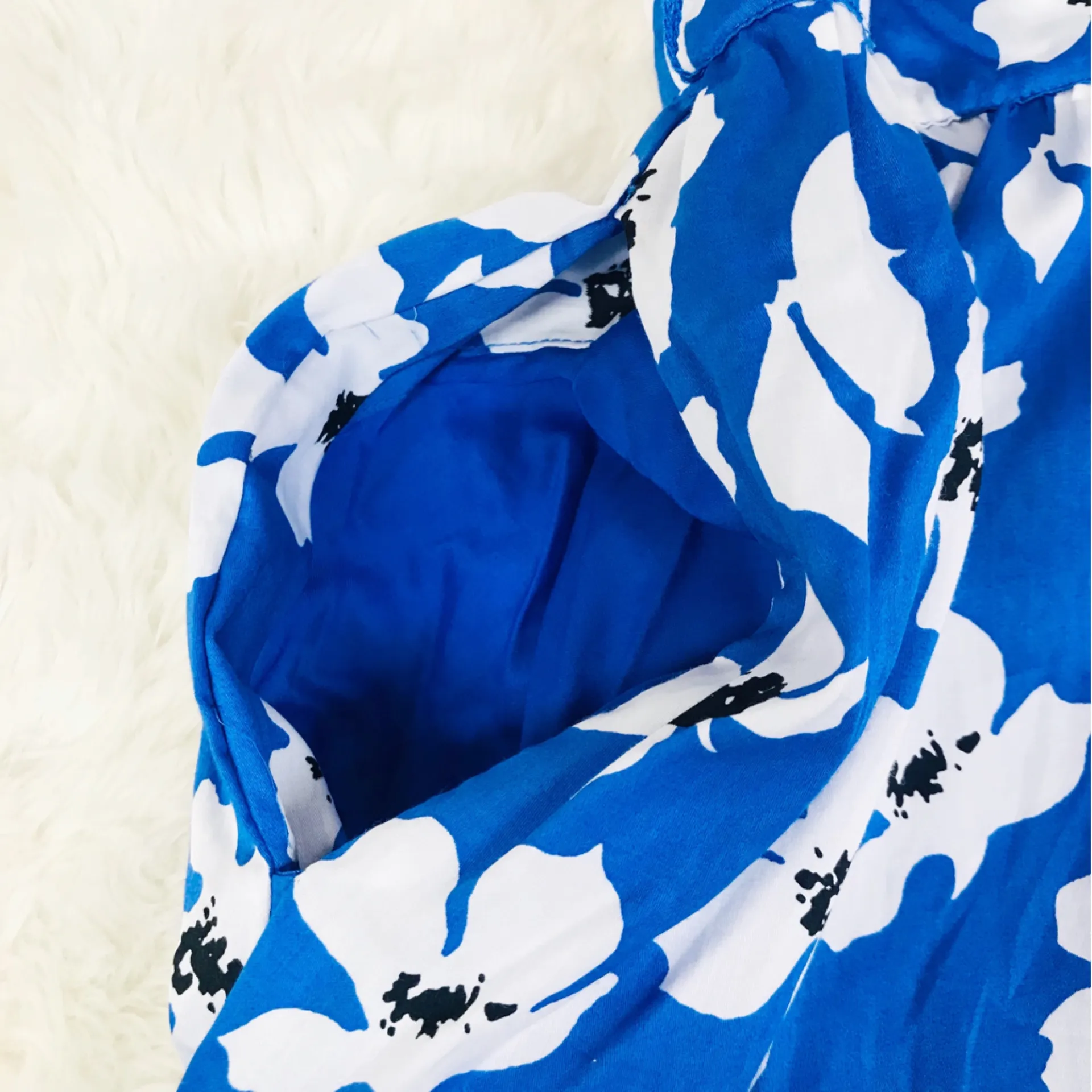 WHO WHAT WEAR Blue Floral Print Short Sleeve Midi Dress Faux Wrap Size‎ 4X New - Image 7