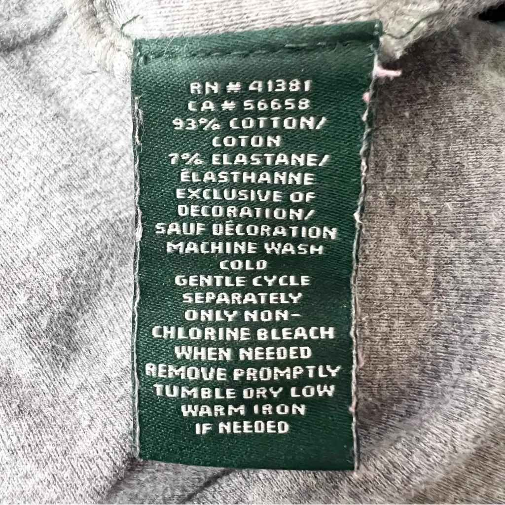 Lauren Ralph Lauren Two-Tone Gray Short Sleeve Casual T-Shirt Top Size Large - Image 7