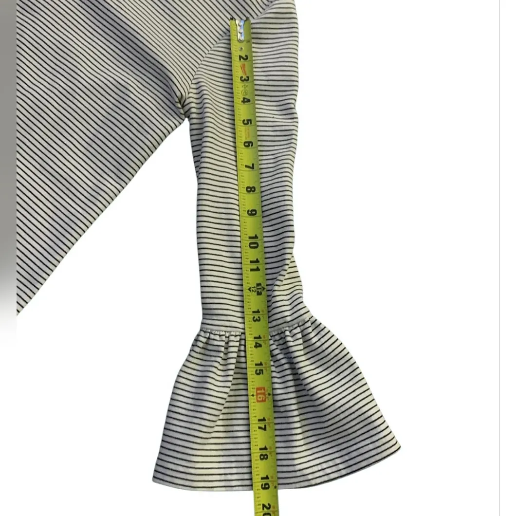 ​J. Crew Black White Striped Bell Sleeve Knit Shift Mini Dress Classic French - Image 9