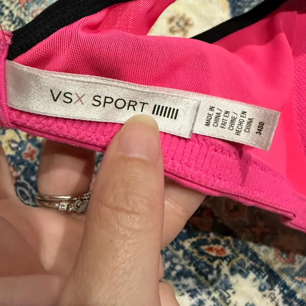 35 VSX Victorias Secret Sport Pink Sports Bra high Support 34DD - Image 3