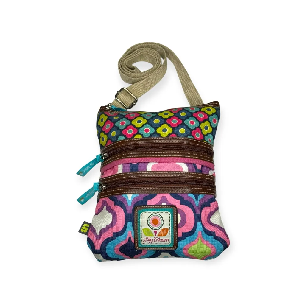 Lily Bloom ✿ Lightweight Crossbody Multi Zipper Pocket Bag ✿ Flower Power Print - Image 7