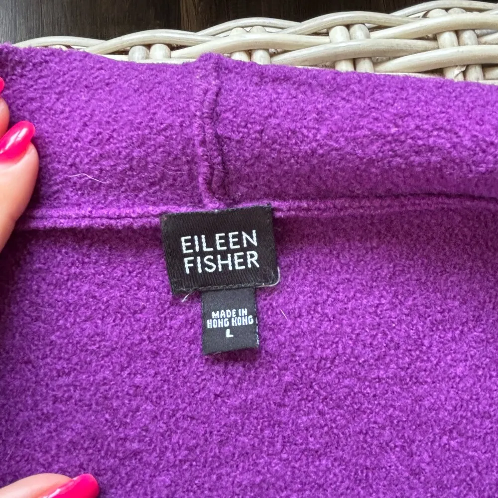 Eileen‎ Fisher High Collar Boiled 100% Wool Jacket large layered classic luxury - Image 10