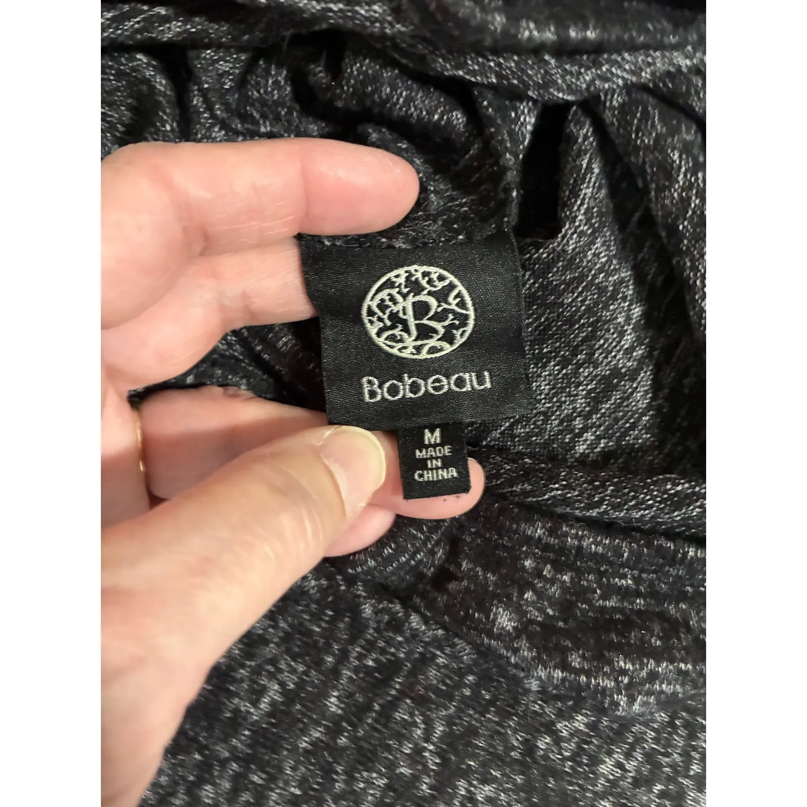 Bobeau Cowl Neck Long Sleeve Black Knit Dress Size Medium - Image 3