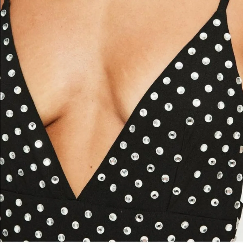 Peace + Love Black Hotfix Flared Jumpsuit - Image 3