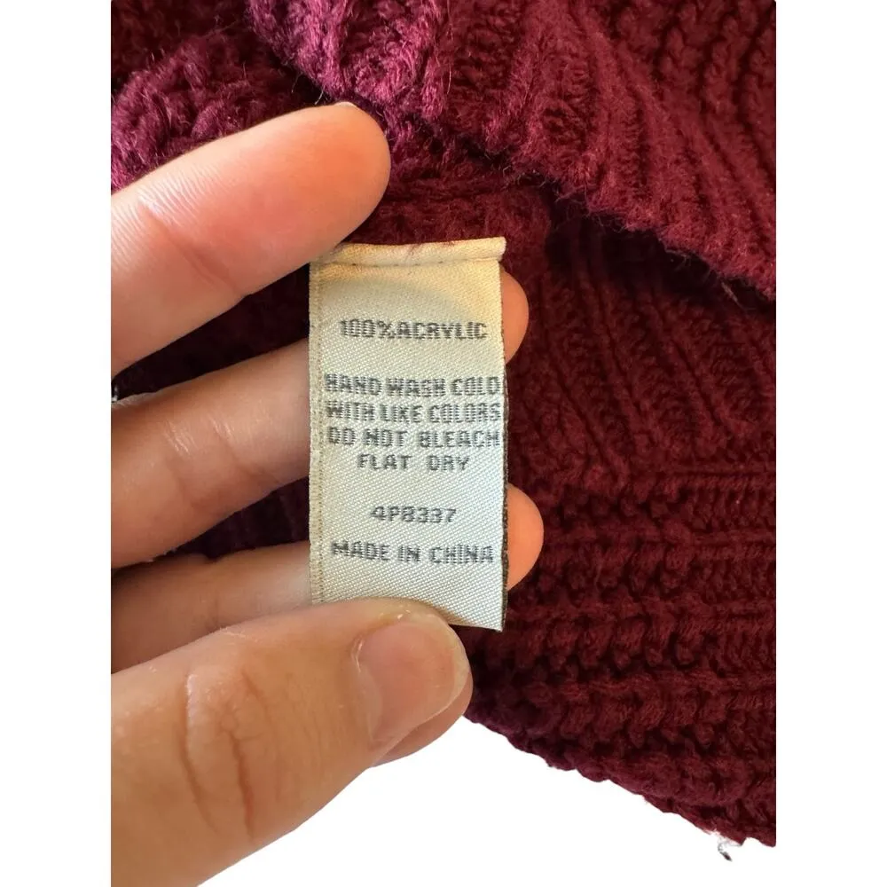 Cecico Maroon Knit Sleeveless Turtleneck Sweater Vest Size Small Acrylic Fall - Image 5