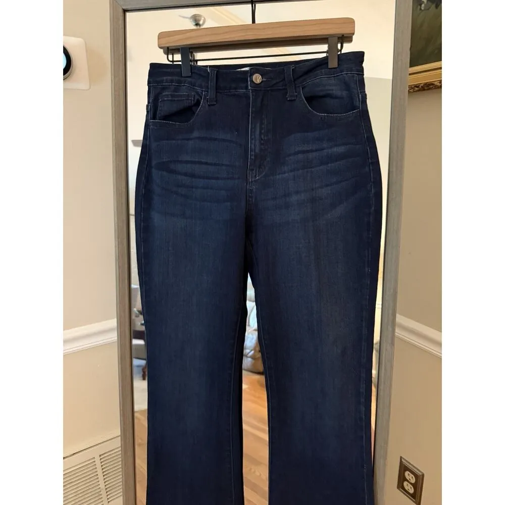 Women’s Estilo Flare High Rise Denim Jeans Kancan/Buckle 29 Dark Blue - Image 3