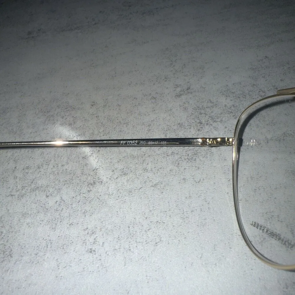 FENDI Aviator Eyeglasses FF0352 J5G Gold 56mm - $460 Retail - Image 8