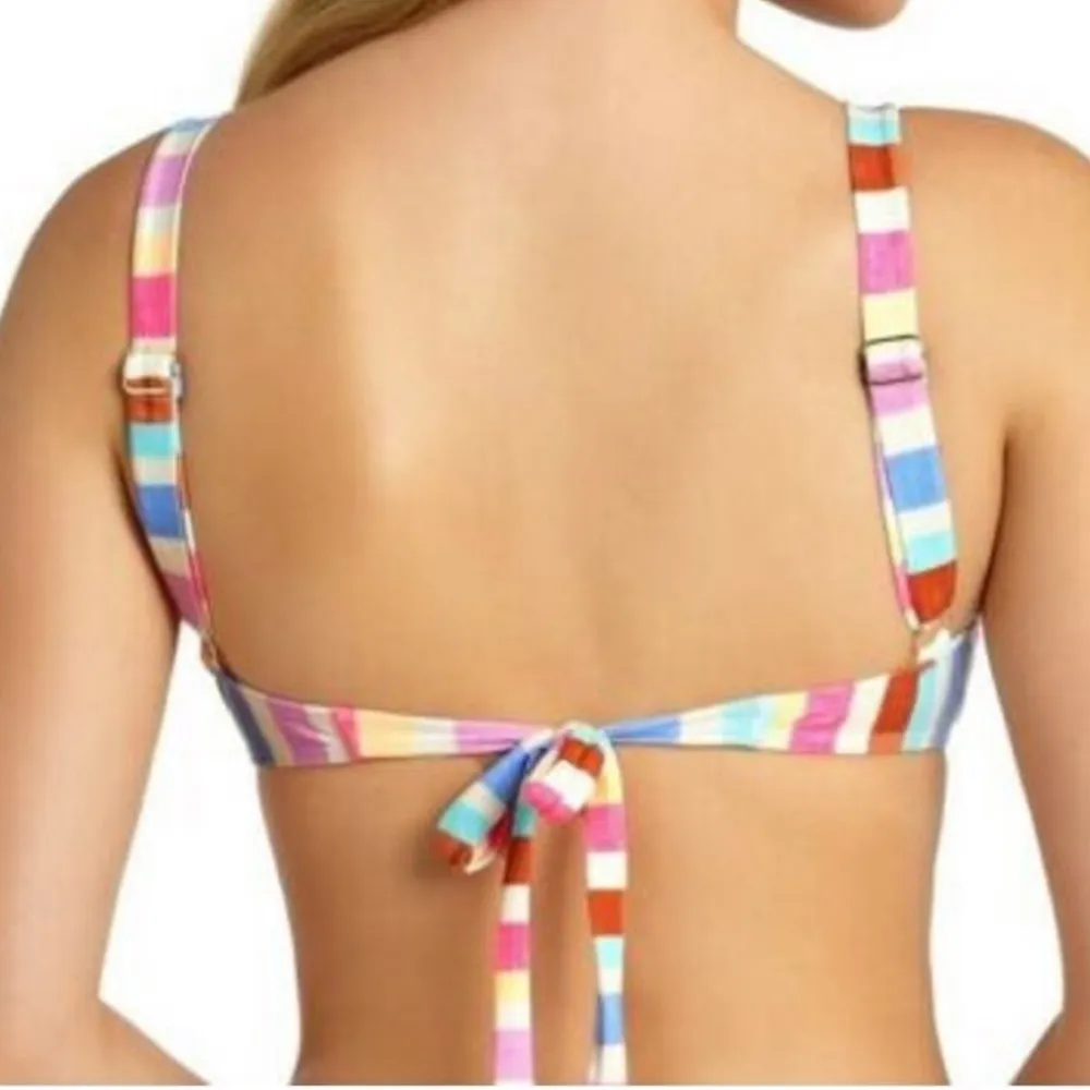 California Waves Striped Ring Bralette Swim Top - Image 2