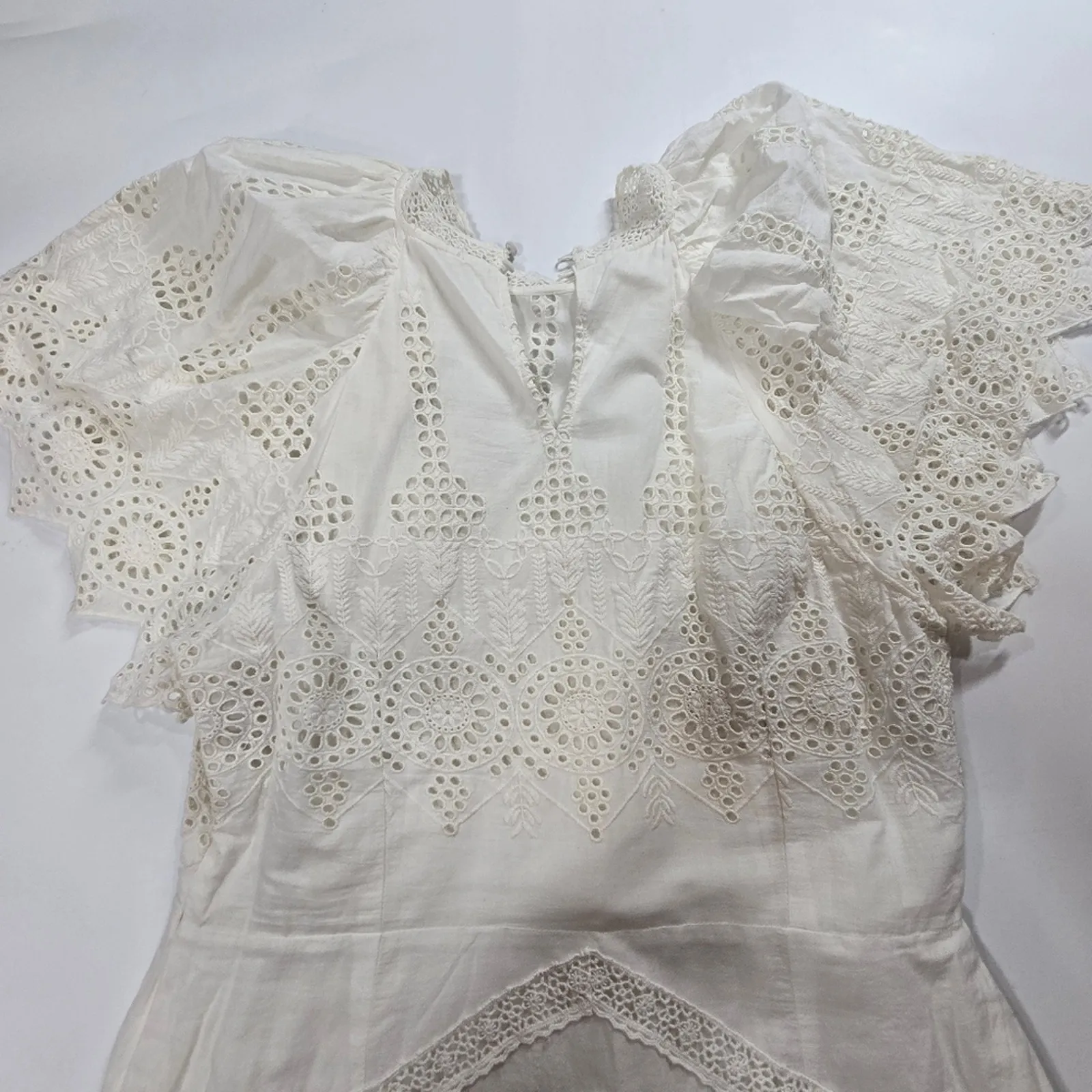 Tularosa Kassie Mini Dress in White Lace XL - Image 9