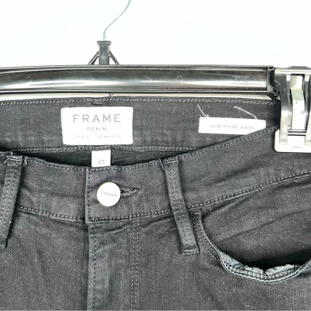 Black Le Skinny de Jeanne in Film Noir Wash Size 27 Rise 8.5” - Image 6