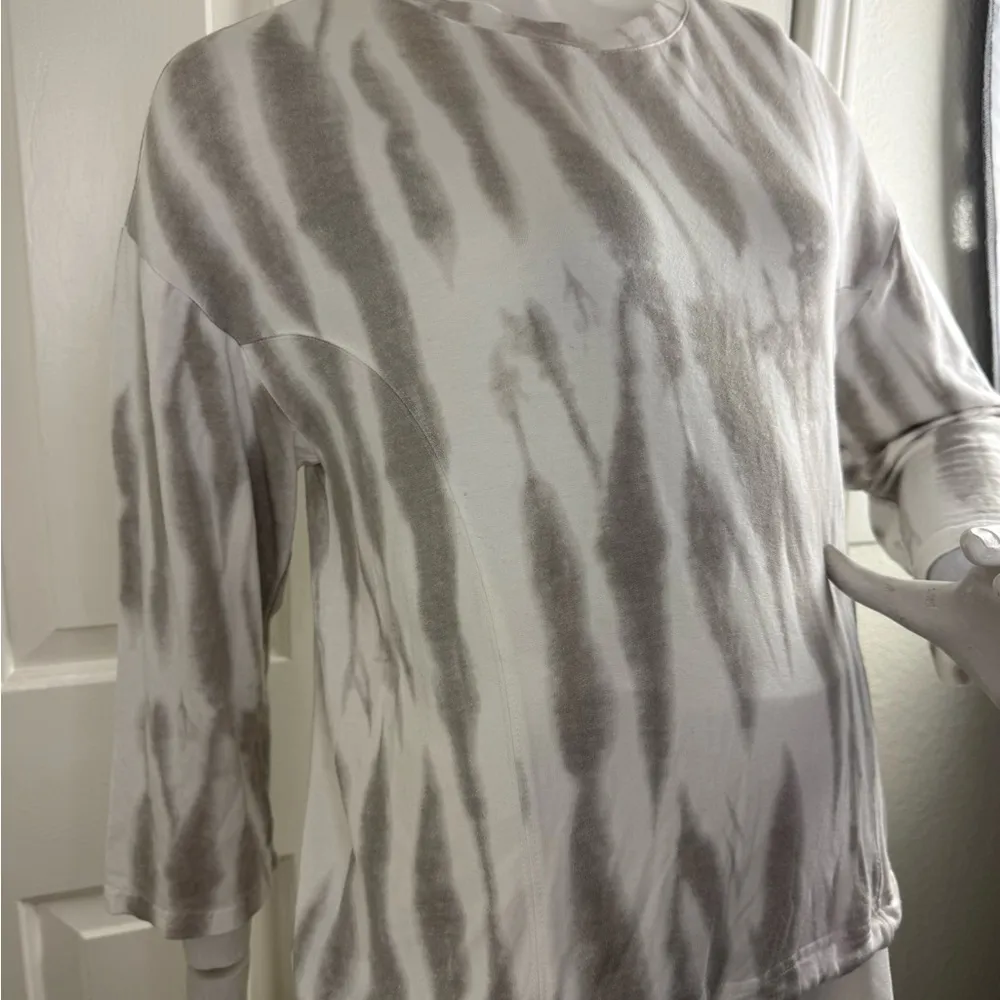 RACHEL ZOE Sweatshirt Top Women's Tie Dye Gray/White Pullover Long Sleeve Sz XS - Image 5