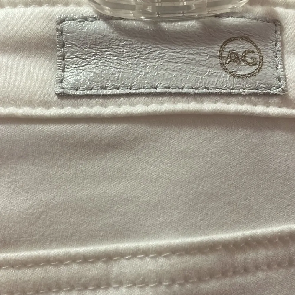 AG Adriano Goldschmied White Stevie Slim Straight Ankle Jeans - Image 6