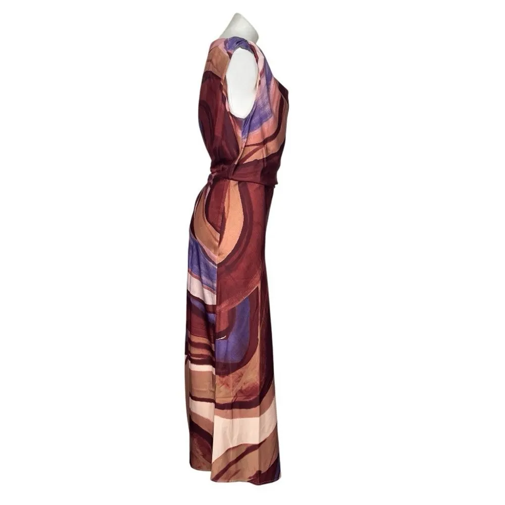 BANANA REPUBLIC Factory Sleeveless Dress Multi Color Abstract Print Size 10 NEW - Image 3