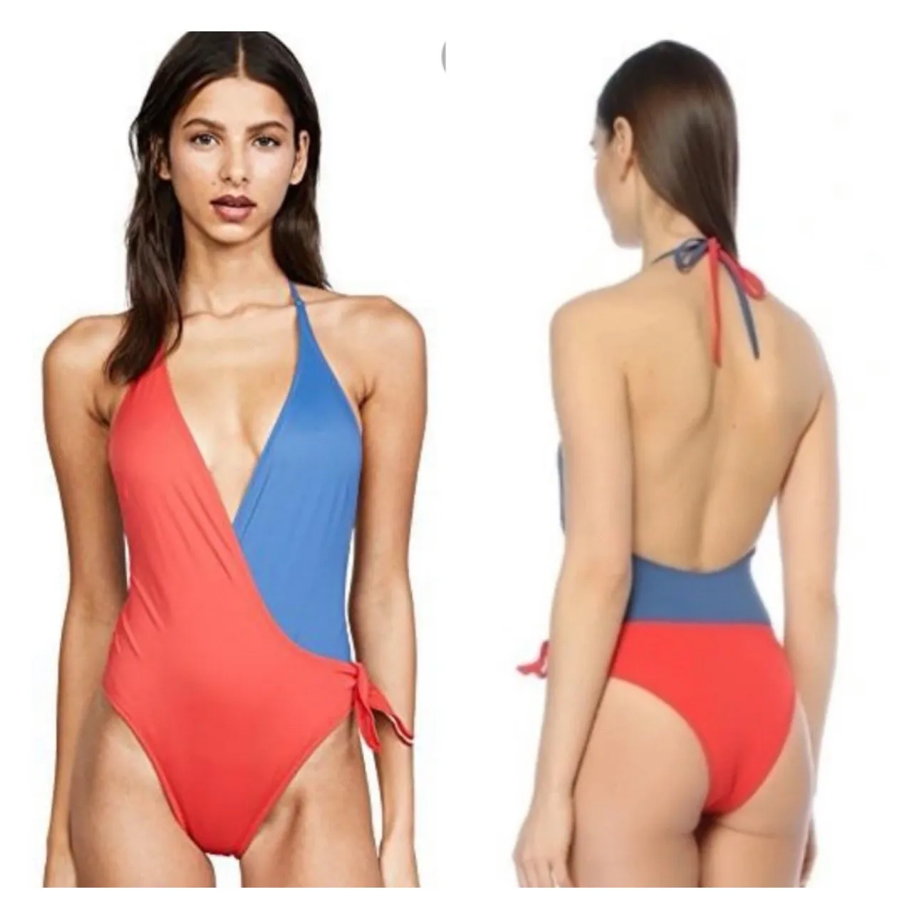 Solid‎ & Striped Matilde Red Blue One Piece Swimsuit Size M Anthropologie - Image 2