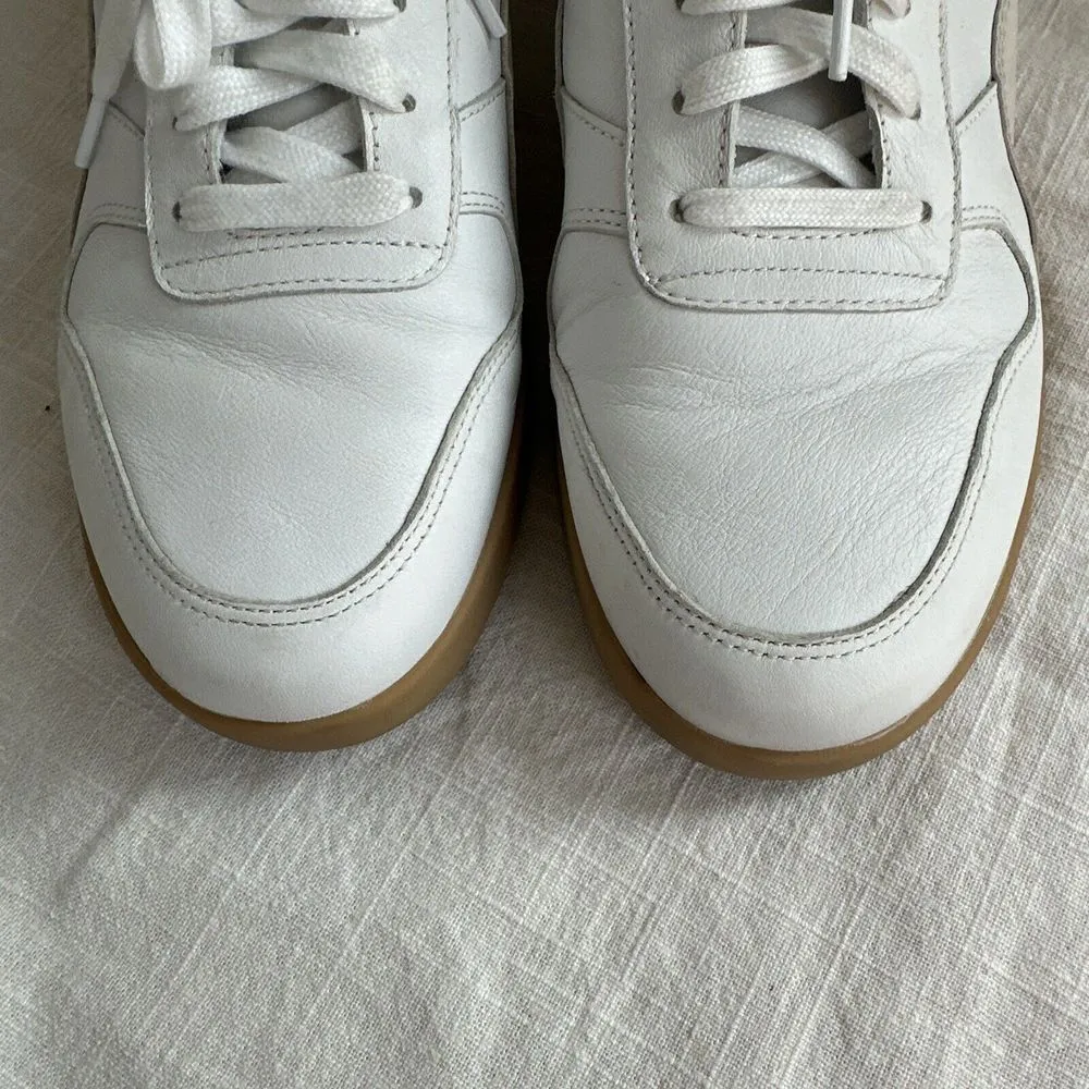 Tread‎ by Everlane Unisex Low Top Leather Athletic Sneakers White Red F9.5 M7.5 - Image 5