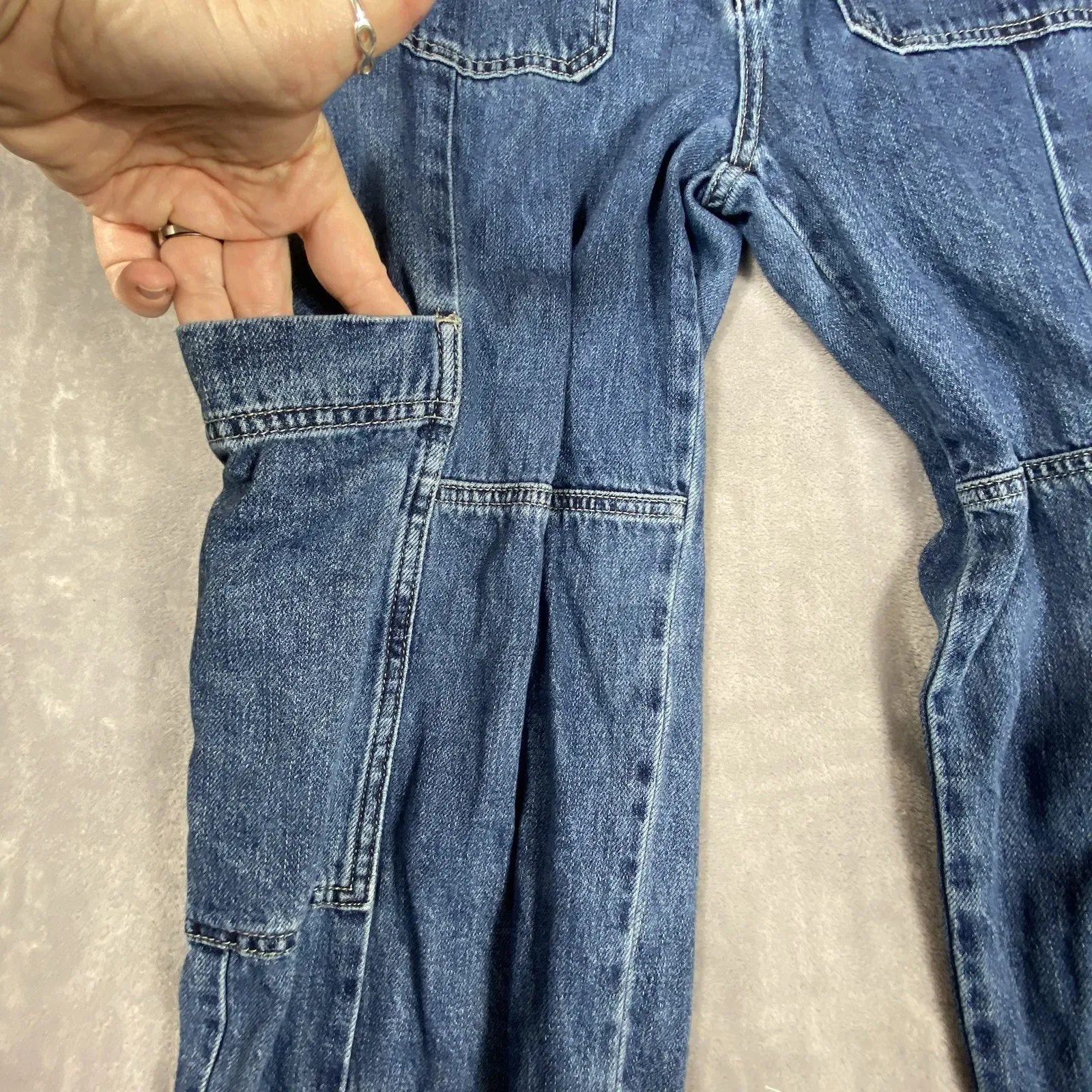 BDG Cargo Jeans Women 26 High-Rise Baggy Medium Wash Denim Skater Hip Hop Grunge - Image 3