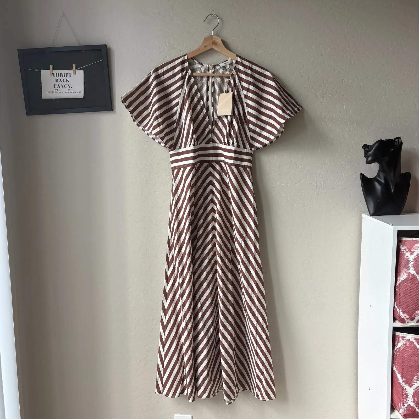 NEW Oroton Dress‎ Striped V - Image 3