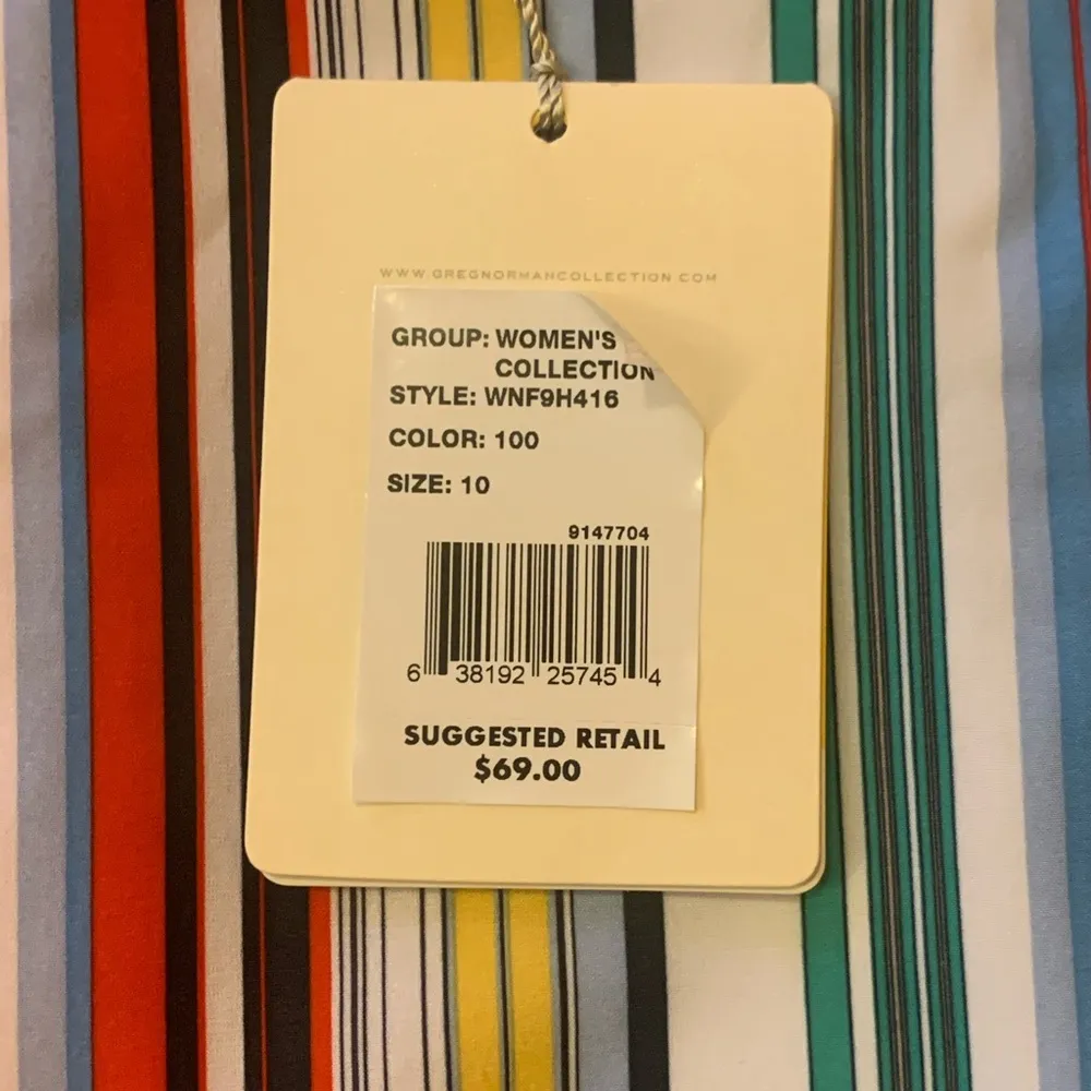 Greg Norman NWT Collection skort/ skirt 10 Multi Stripe Perfect Fit Play Dry Blue - Image 3