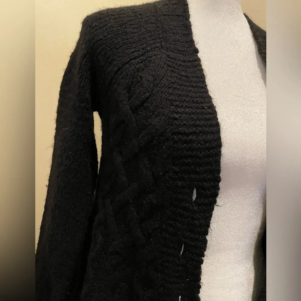 Free People Black Button Down Sweater Size S/P Color Black - Image 6