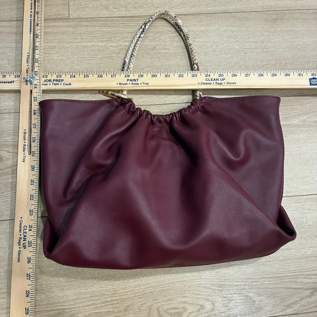 LDT Lily Medium Tote Snake Cabernet Purple Leather - Image 2